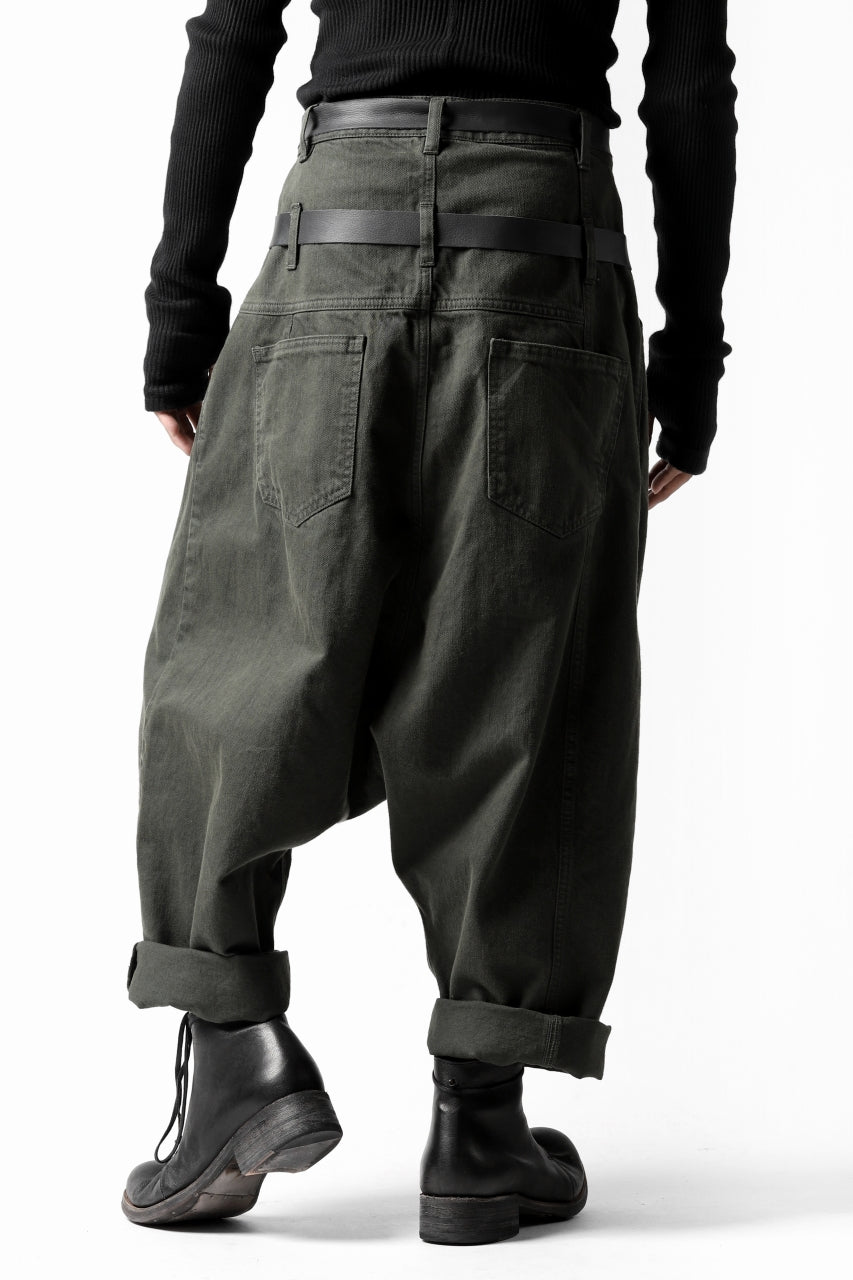 Pxxx OFF by PAL OFFNER EXTREME LOW TROUSERS with DOUBLE BELT (MOSS*KHAKI)