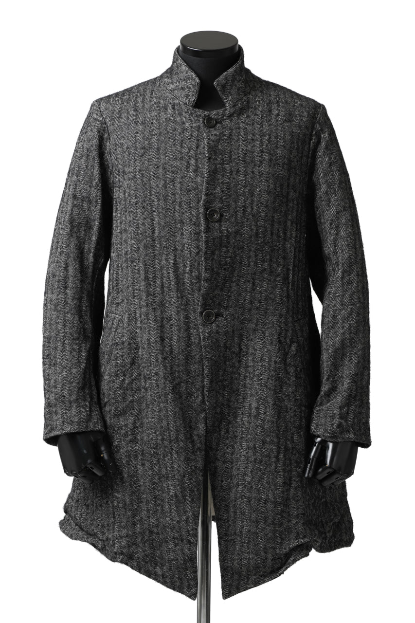 YUTA MATSUOKA exclusive jacket coat / wool linen herringbone (charcoal grey)