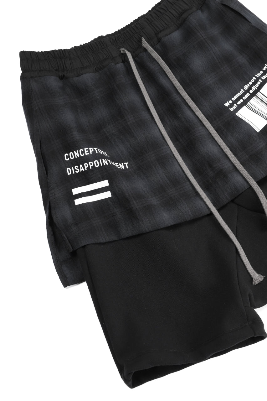 A.F ARTEFACT exclusive "BOXY" DOCKING SARROUEL SHORTS (BLACK×CHECK)