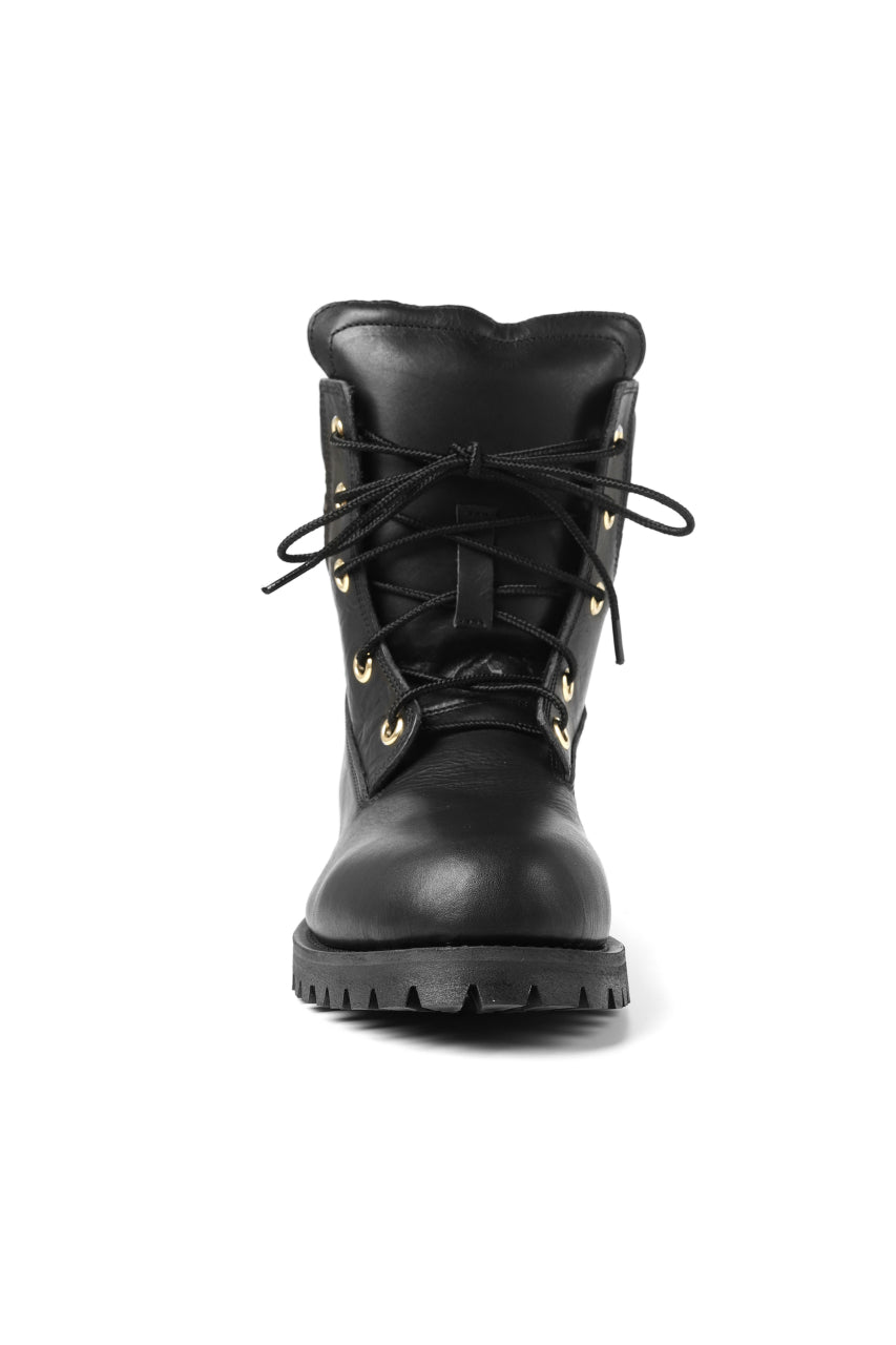 Portaille exclusive LEX-W20 TREK Laced Boots / VACCHETTA SMOOTH (BLACK / GOLD EYELET)
