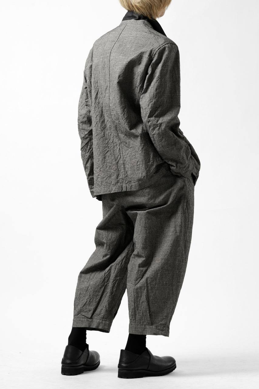 画像をギャラリービューアに読み込む, KLASICA GOSSE 2 TUCKED TROUSERS / ORIGINAL PONGEE NEP (GLEN CHECK)