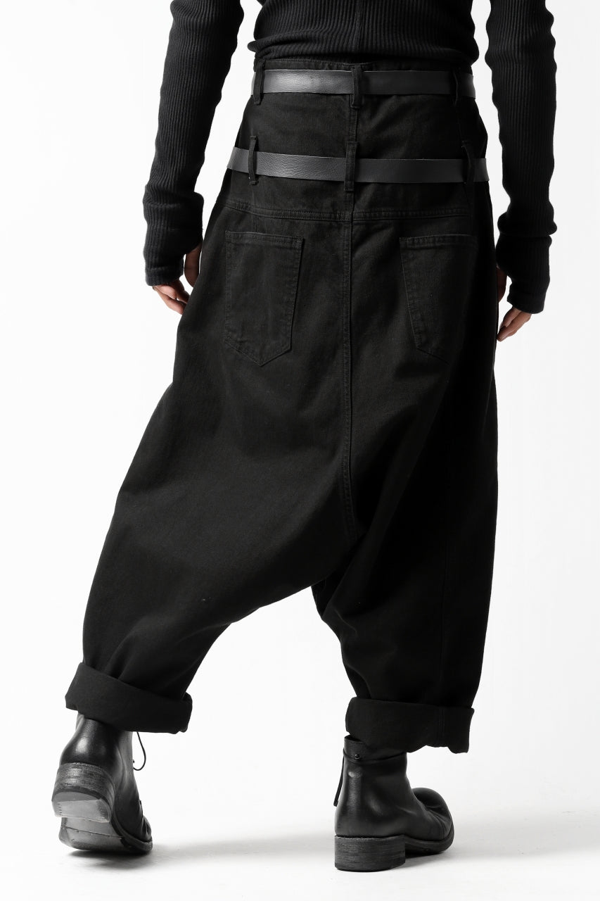 Pxxx OFF by PAL OFFNER EXTREME LOW TROUSERS with DOUBLE BELT (BLACK)