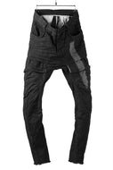 masnada LINED CARGO POCKET PANT / UN DENIM ELASTICIZZATO LAVATO (BLACK STENCIL)