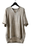 _vital exclusive minimal tunica tops / tea stain dyed linen (BEIGE STRIPE)