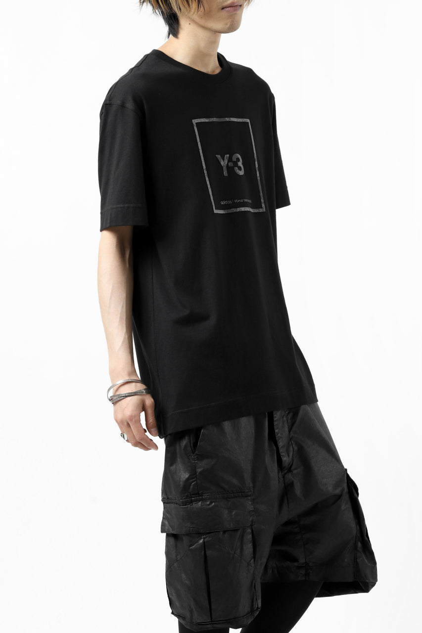 Y-3 Yohji Yamamoto U SQUARE LABEL GRAPHIC SS TEE / REFLECTION LOGO (BLACK)