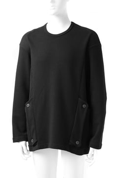 Load image into Gallery viewer, A.F ARTEFACT &quot;Trunk-Show&quot; COMBI PULLOVER TOPS / SWEAT &amp; WAFFLE (BLACK)