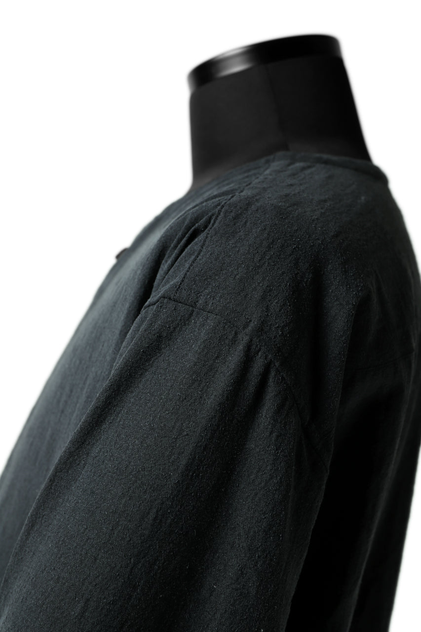 画像をギャラリービューアに読み込む, YUTA MATSUOKA exclusive minimal shirt / noil silk broad (BLACK)
