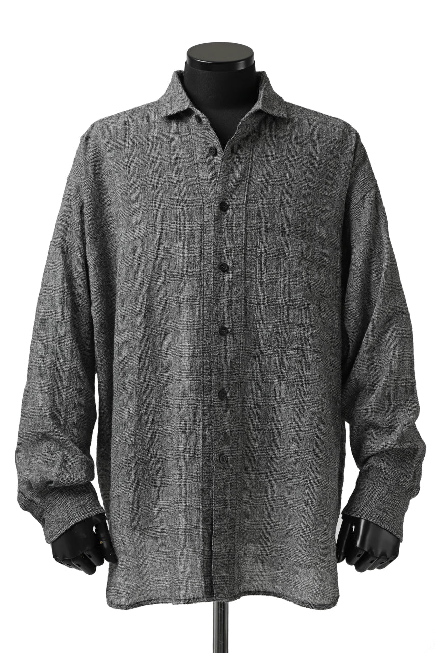 forme d'expression Oversized Shirt w/ Pocket (Glen Check)
