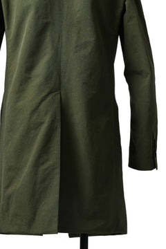 Load image into Gallery viewer, LEMURIA SEMI DOUBLE BREATHTED LONG JACKET / SALT SHRINKAGE GRUNGE CLOTH (KHAKI)