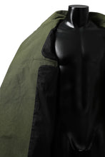 Load image into Gallery viewer, LEMURIA SEMI DOUBLE BREATHTED LONG JACKET / SALT SHRINKAGE GRUNGE CLOTH (KHAKI)