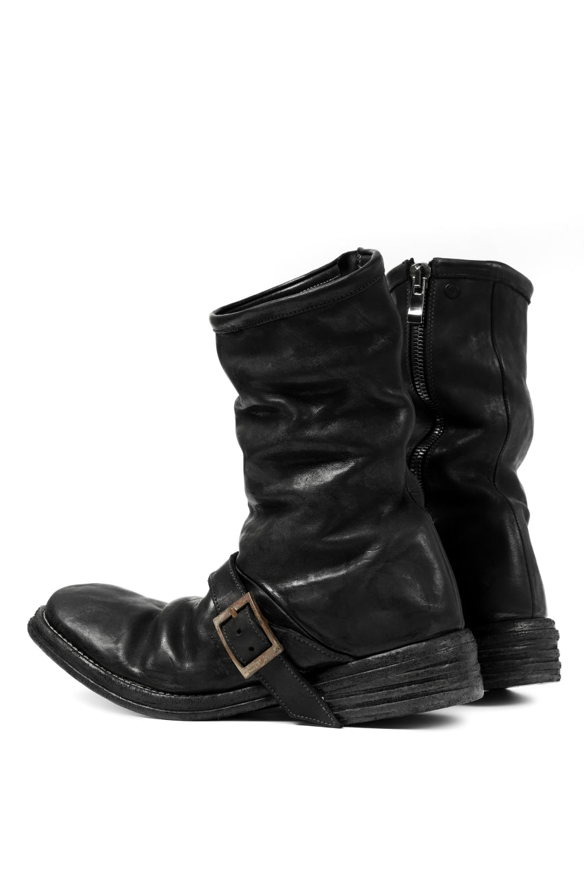 incarnation x LOOM exclusive HORSE LEATHER ENGINEER SIDE ZIP BOOTS (BLACK)