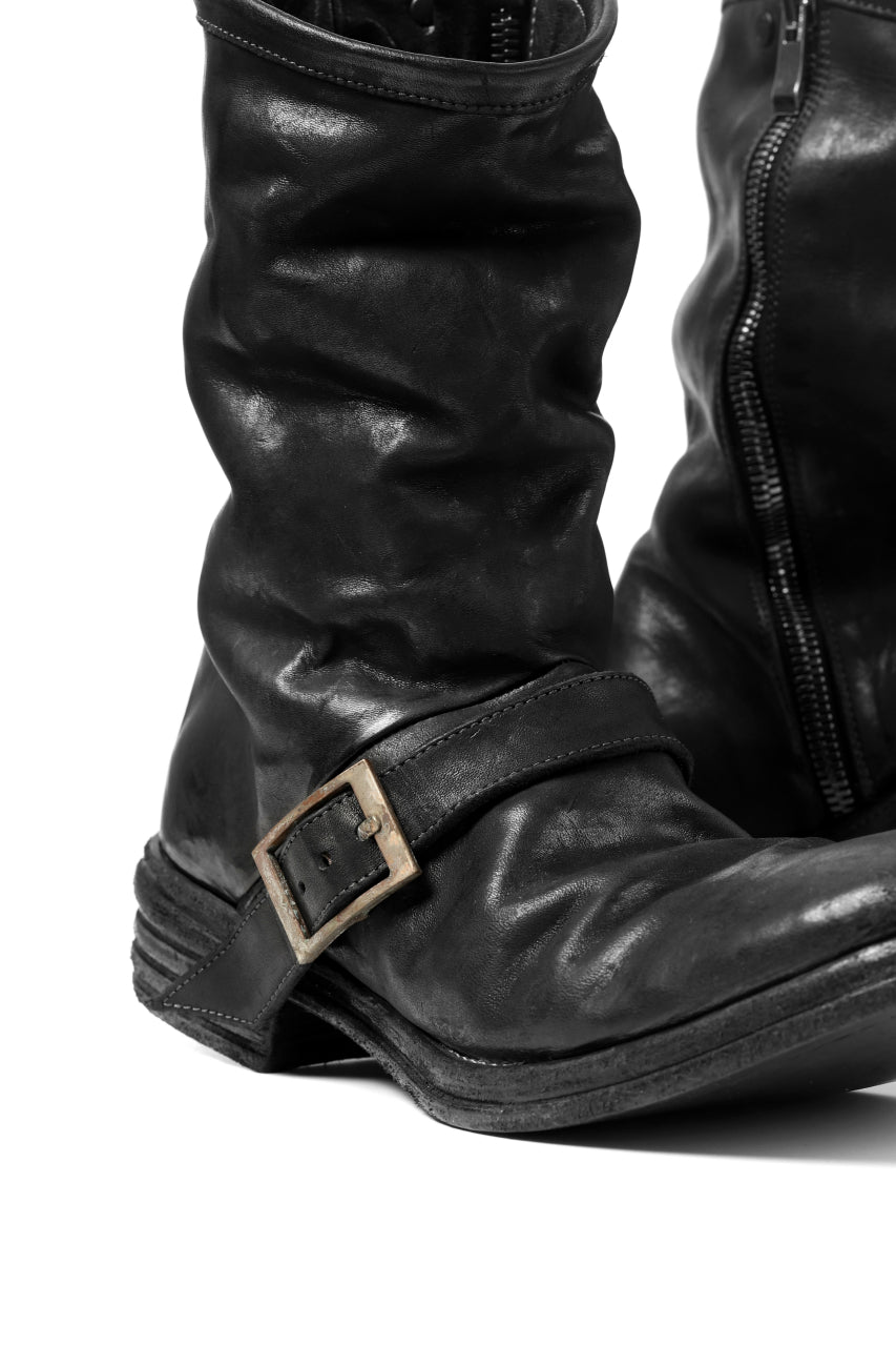 incarnation x LOOM exclusive HORSE LEATHER ENGINEER SIDE ZIP BOOTS (BLACK)
