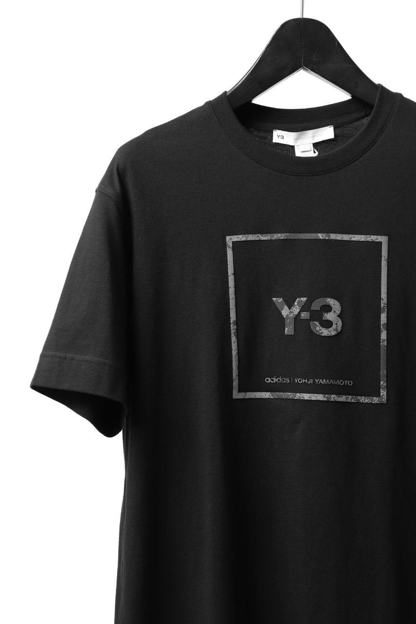 Y-3 Yohji Yamamoto U SQUARE LABEL GRAPHIC SS TEE / REFLECTION LOGO (BLACK)
