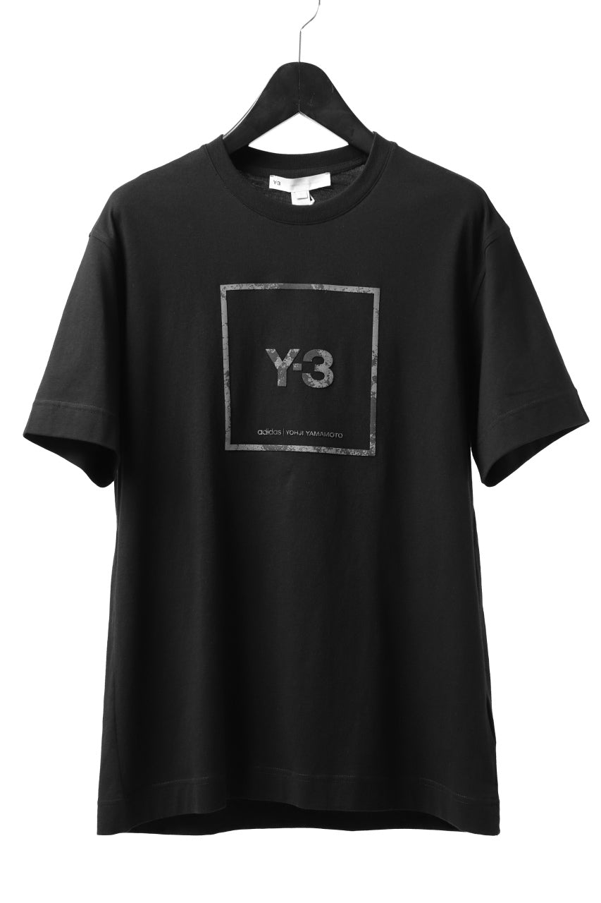 Y-3 Yohji Yamamoto U SQUARE LABEL GRAPHIC SS TEE / REFLECTION LOGO (BLACK)