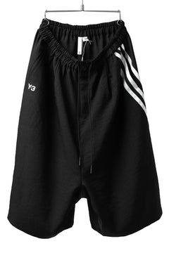 Load image into Gallery viewer, Y-3 Yohji Yamamoto ELEGANT 3 STP WIDE SHORTS / POLY TWILL (BLACK)