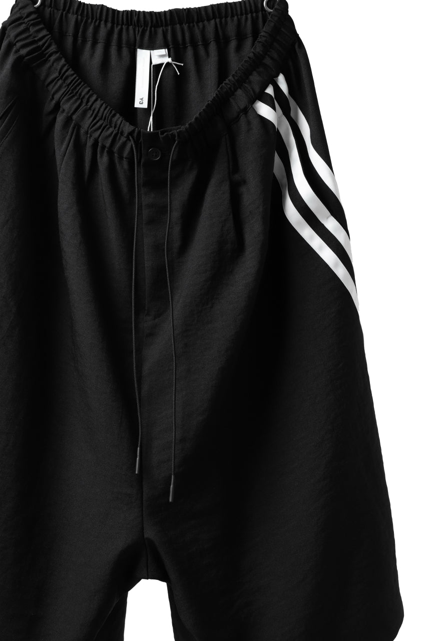 Y-3 Yohji Yamamoto ELEGANT 3 STP WIDE SHORTS / POLY TWILL (BLACK)