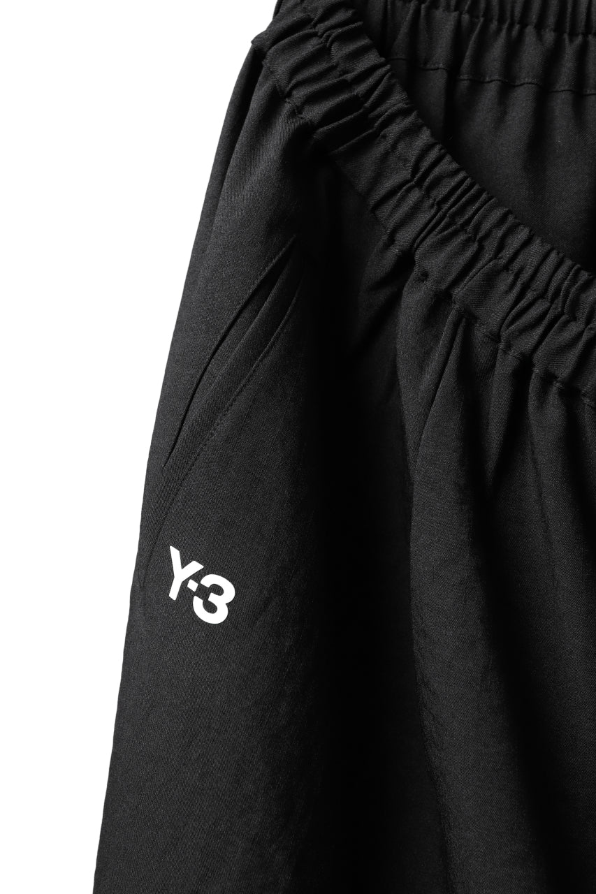 Y-3 Yohji Yamamoto ELEGANT 3 STP WIDE SHORTS / POLY TWILL (BLACK)