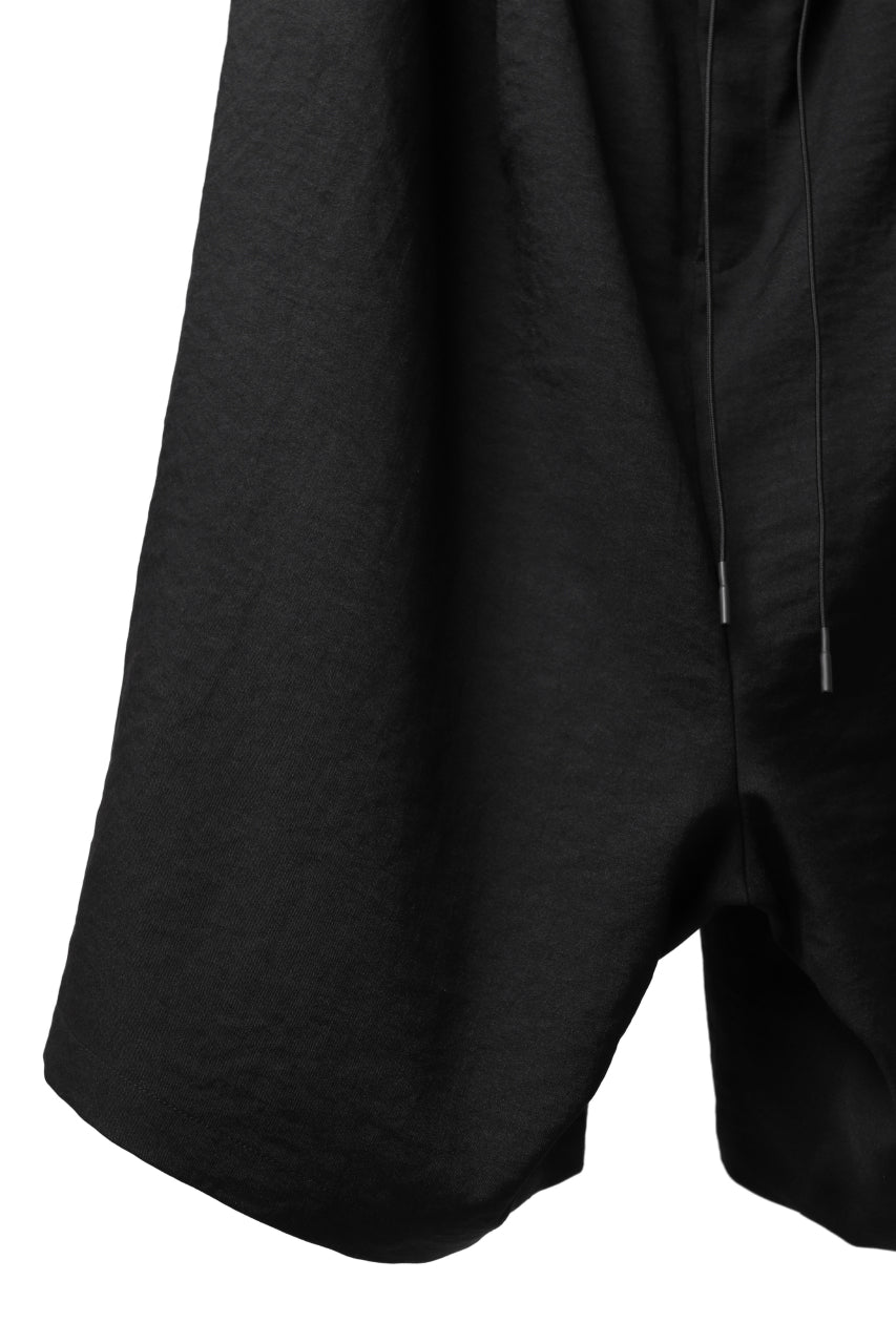 Y-3 Yohji Yamamoto ELEGANT 3 STP WIDE SHORTS / POLY TWILL (BLACK)