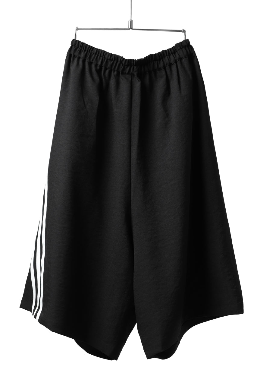 Y-3 Yohji Yamamoto ELEGANT 3 STP WIDE SHORTS / POLY TWILL (BLACK)