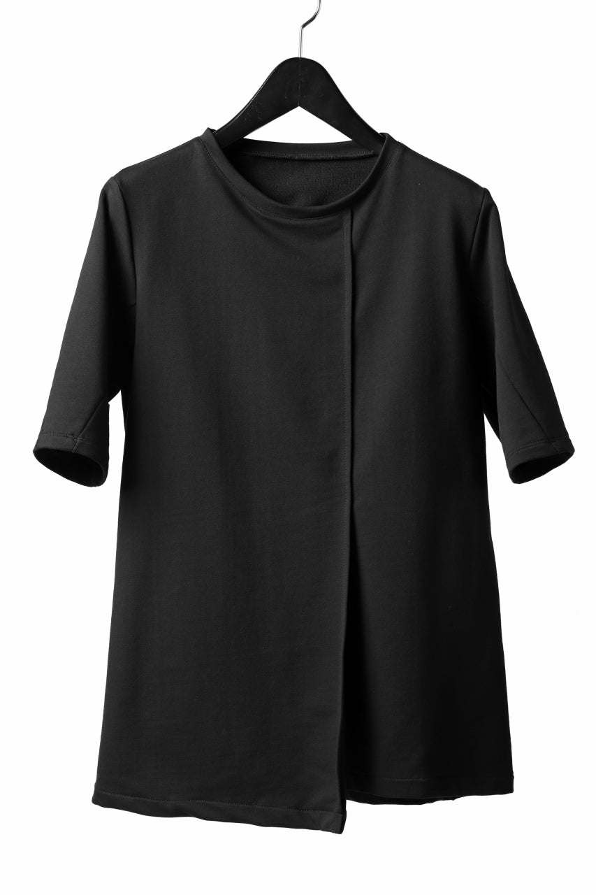 Load image into Gallery viewer, incarnation TUCK FRONT SHORT SLEEVE TOPS / ELASTIC F.TERRY (BLACK)