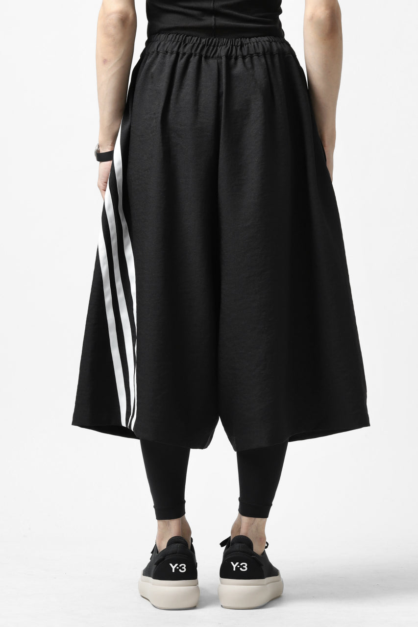 Y-3 Yohji Yamamoto ELEGANT 3 STP WIDE SHORTS / POLY TWILL (BLACK)