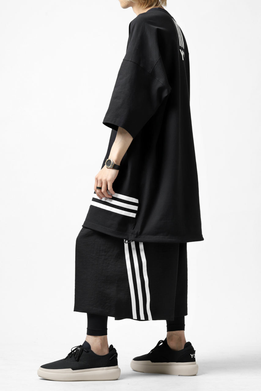 画像をギャラリービューアに読み込む, Y-3 Yohji Yamamoto ELEGANT THREE STRIPES SARROUEL-SHORTS (BLACK)