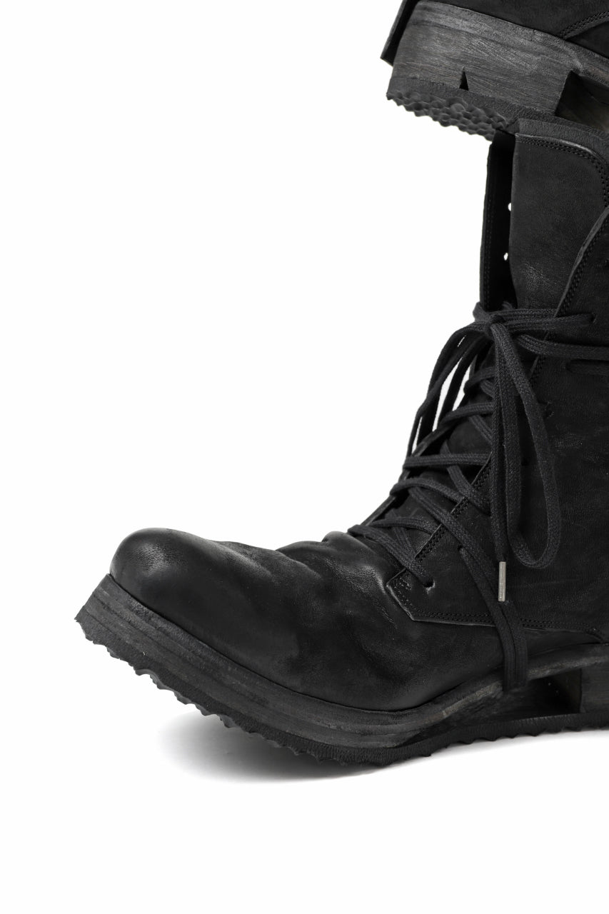 画像をギャラリービューアに読み込む, BORIS BIDJAN SABERI HORSE LEATHER LACE UP BOOTS / &quot;BOOT2-SIN&quot; (BLACK)