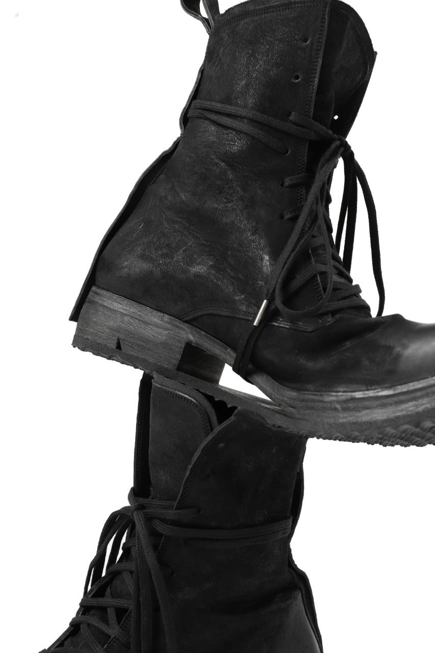 BORIS BIDJAN SABERI HORSE LEATHER LACE UP BOOTS / "BOOT2-SIN" (BLACK)