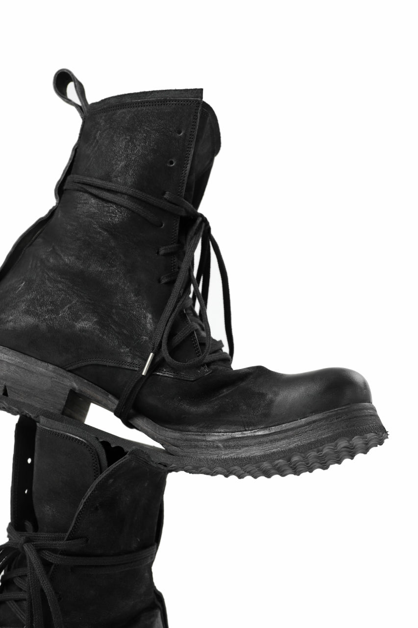 画像をギャラリービューアに読み込む, BORIS BIDJAN SABERI HORSE LEATHER LACE UP BOOTS / &quot;BOOT2-SIN&quot; (BLACK)