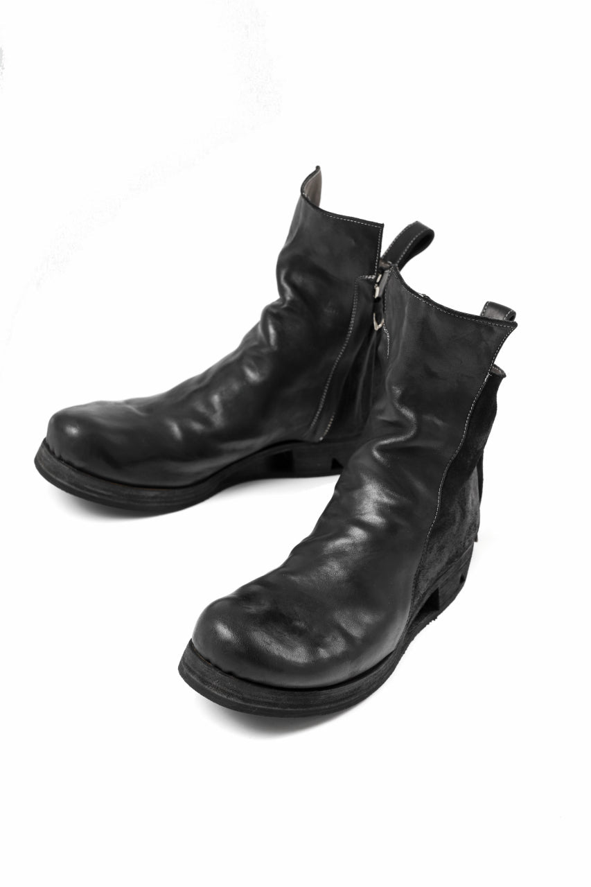 Load image into Gallery viewer, BORIS BIDJAN SABERI HORSE LEATHER SIDE ZIP BOOTS / OBJECT DYED &amp; MOLDED &quot;BOOT1-F2519M&quot; (BLACK)