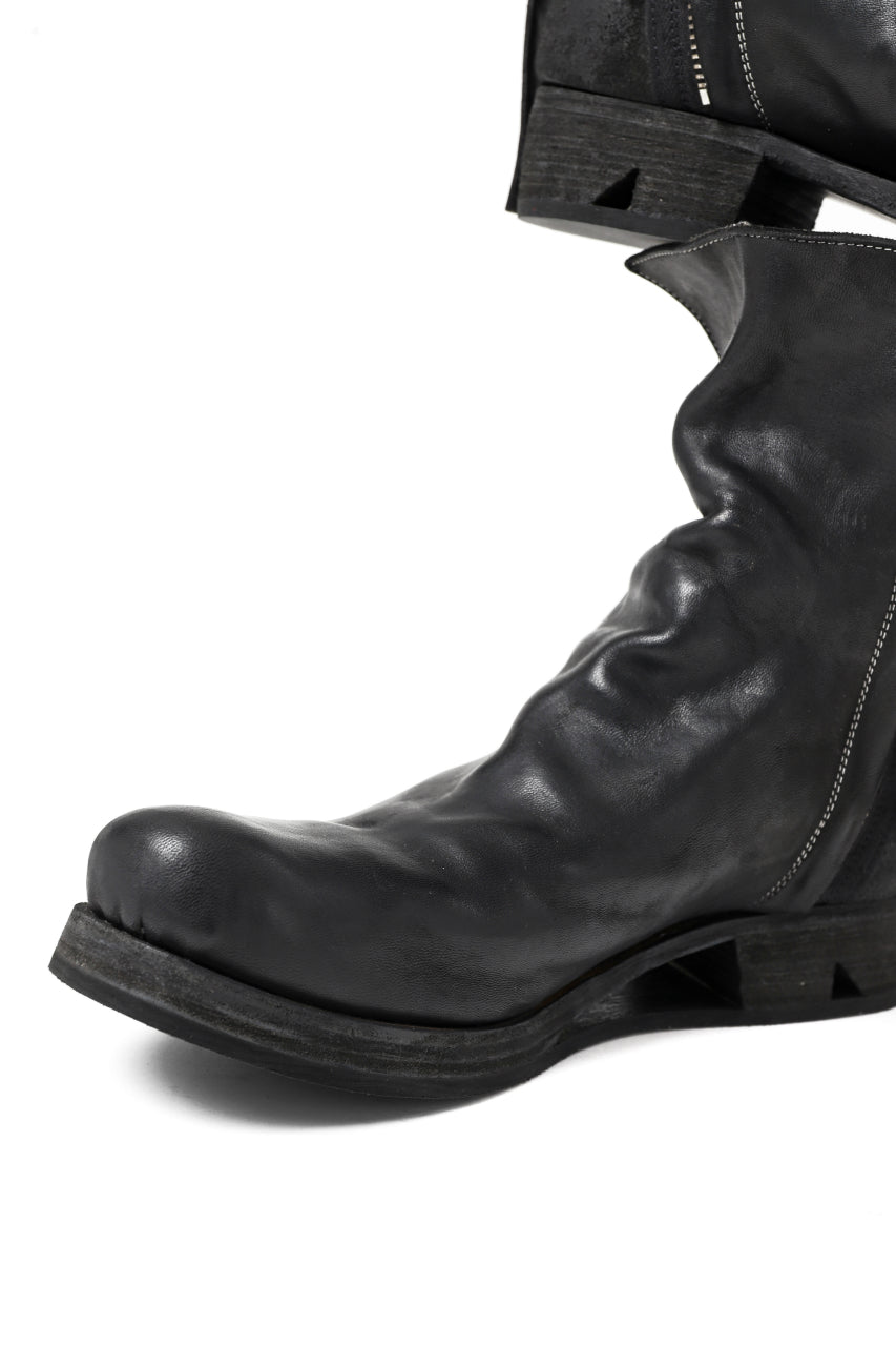 Load image into Gallery viewer, BORIS BIDJAN SABERI HORSE LEATHER SIDE ZIP BOOTS / OBJECT DYED &amp; MOLDED &quot;BOOT1-F2519M&quot; (BLACK)