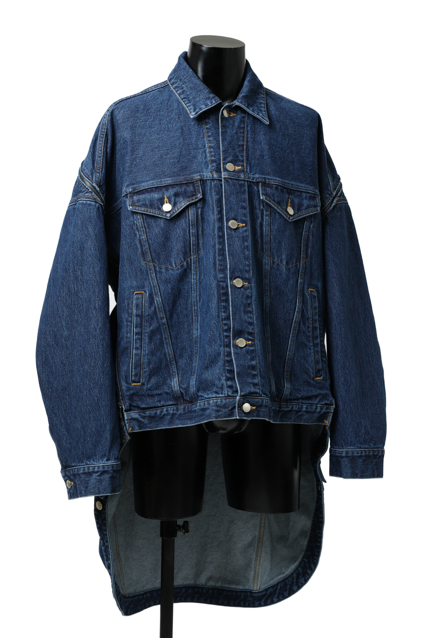 画像をギャラリービューアに読み込む, FACETASM HIGH-LOW ZIPPER DENIM JACKET (INDIGO)