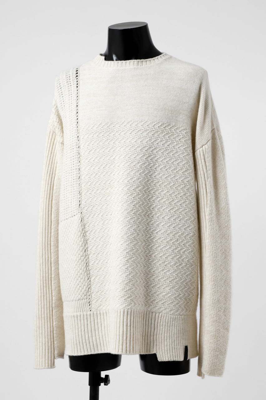 Load image into Gallery viewer, KLASICA TRANSIT RELAX FIT KNIT SWEATER / HAND FLAME 3PLY SUPER FINE MELINO 7G (NATURAL)