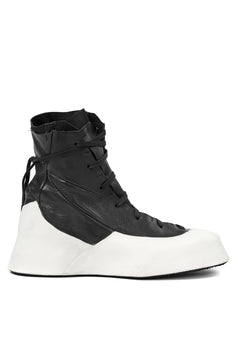 Load image into Gallery viewer, LEON EMANUEL BLANCK DISTORTION FEATHER WEIGHT HIGH TOP SNEAK BOOTS / GUIDI HORSE LEATHER (BLACK x WHITE)