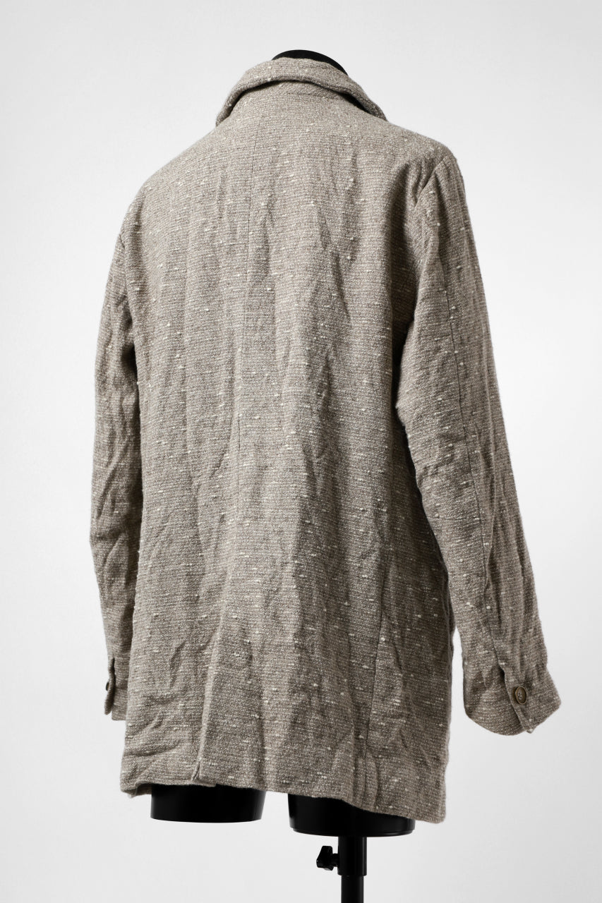 YUTA MATSUOKA semi-double jacket / knot yarn wool linen (ecru)