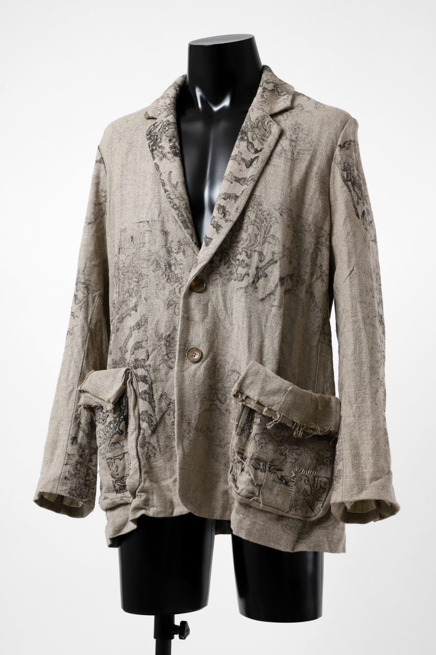 YUTA MATSUOKA 2B print jacket / safiran linen (ecru)の商品ページ 