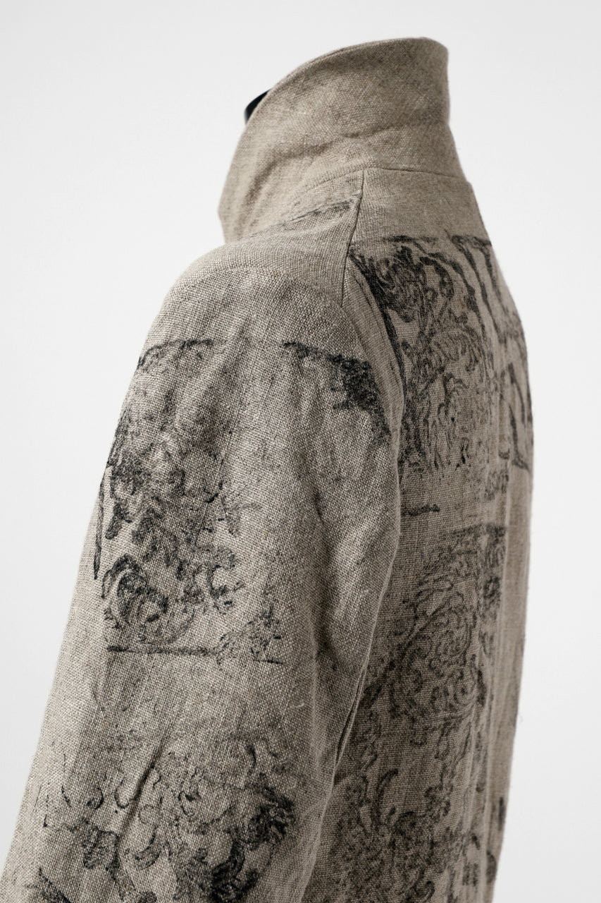 画像をギャラリービューアに読み込む, YUTA MATSUOKA 2B print jacket / safiran linen (ecru)
