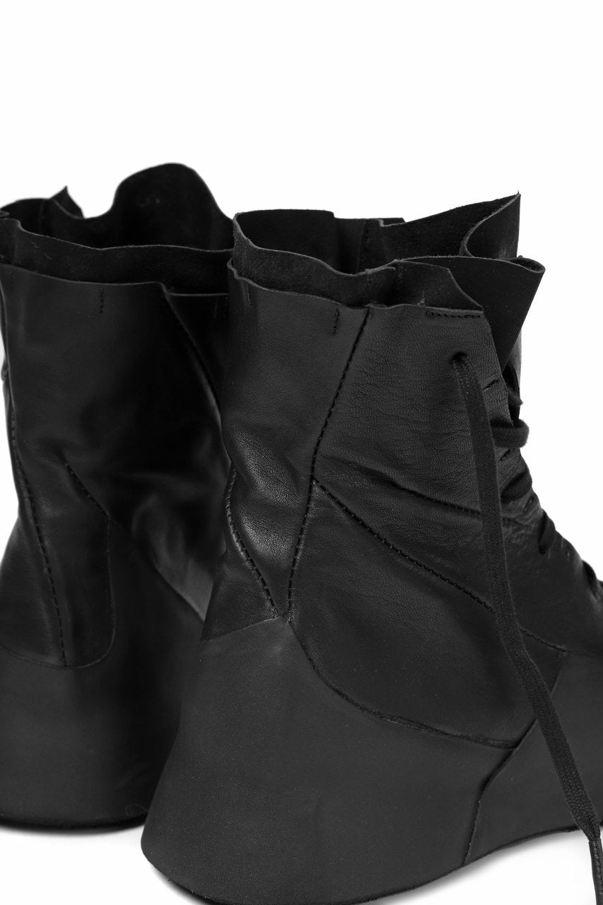 Load image into Gallery viewer, LEON EMANUEL BLANCK DISTORTION FEATHER WEIGHT HIGH TOP SNEAKER BOOTS / GUIDI HORSE LEATHER (BLACK x BLACK)