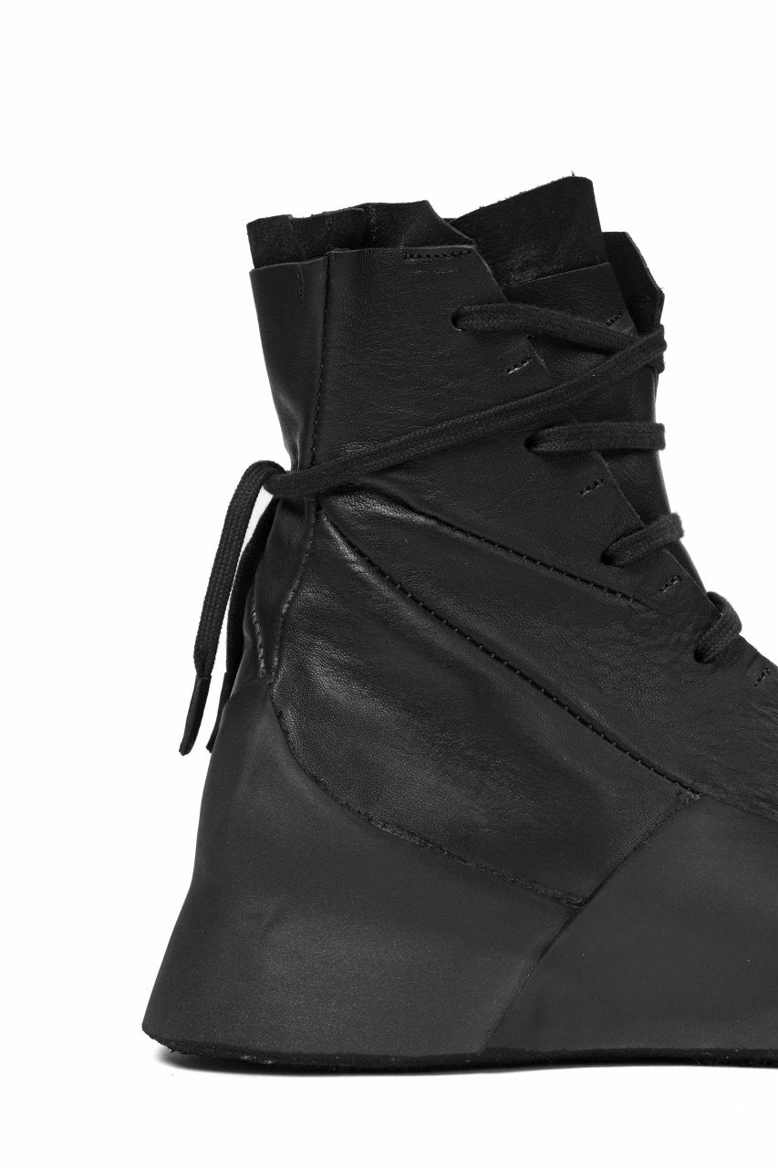 LEON EMANUEL BLANCK DISTORTION FEATHER WEIGHT HIGH TOP SNEAK BOOTS / GUIDI HORSE LEATHER (BLACK)