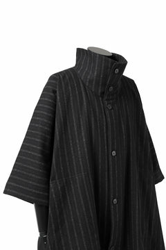 画像をギャラリービューアに読み込む, KLASICA MARGOT PONCHO COAT / WOOL FLANNEL (VINTAGE STRIPE)