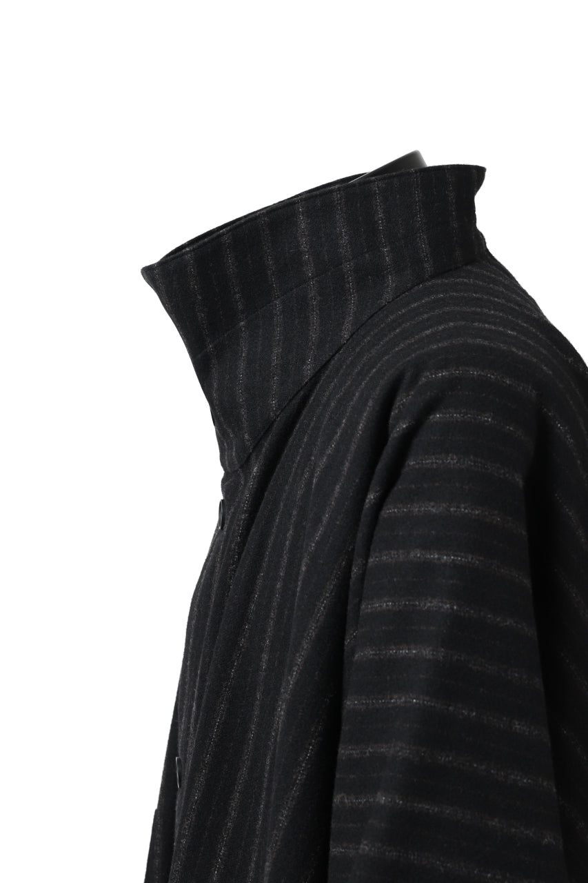 画像をギャラリービューアに読み込む, KLASICA MARGOT PONCHO COAT / WOOL FLANNEL (VINTAGE STRIPE)