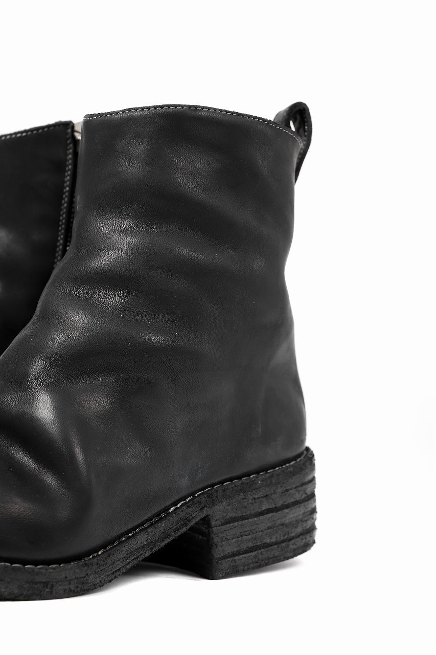 incarnation exclusive HORSE LEATHER SIDE ZIP BOOTS / PIECE DYED (BLACK)