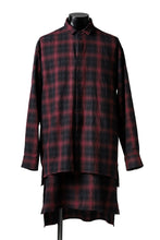 画像をギャラリービューアに読み込む, A.F ARTEFACT &quot;OMBRE&quot; LAYERED LONG CHECK SHIRT (BLACK x RED)