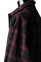 画像をギャラリービューアに読み込む, A.F ARTEFACT &quot;OMBRE&quot; LAYERED LONG CHECK SHIRT (BLACK x RED)