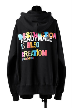 画像をギャラリービューアに読み込む, READYMADE COLLAPSED FACE HOODIE (BLACK)