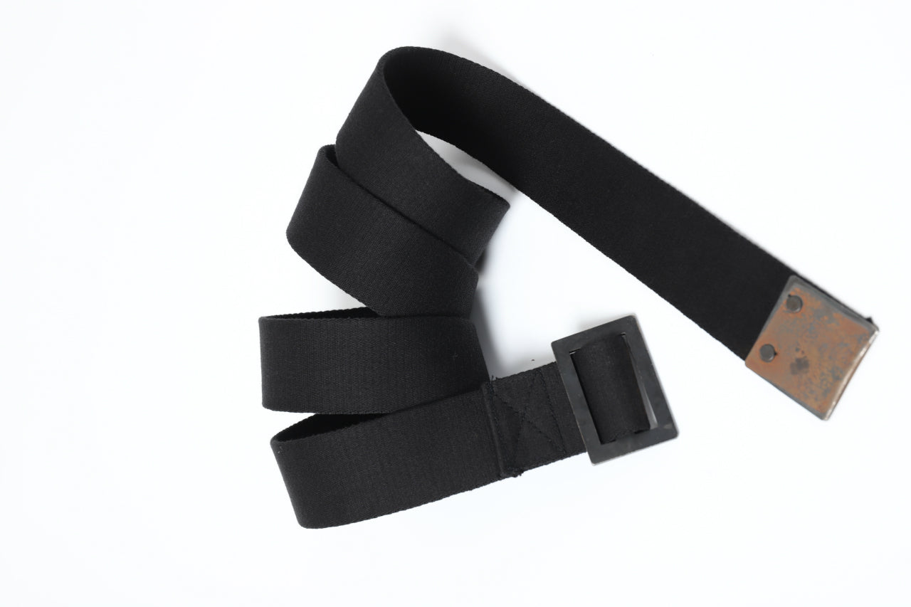 BORIS BIDJAN SABERI FABRIC & PLATE BELT / OBJECT DYED "BELT5-SIN" (BLACK)