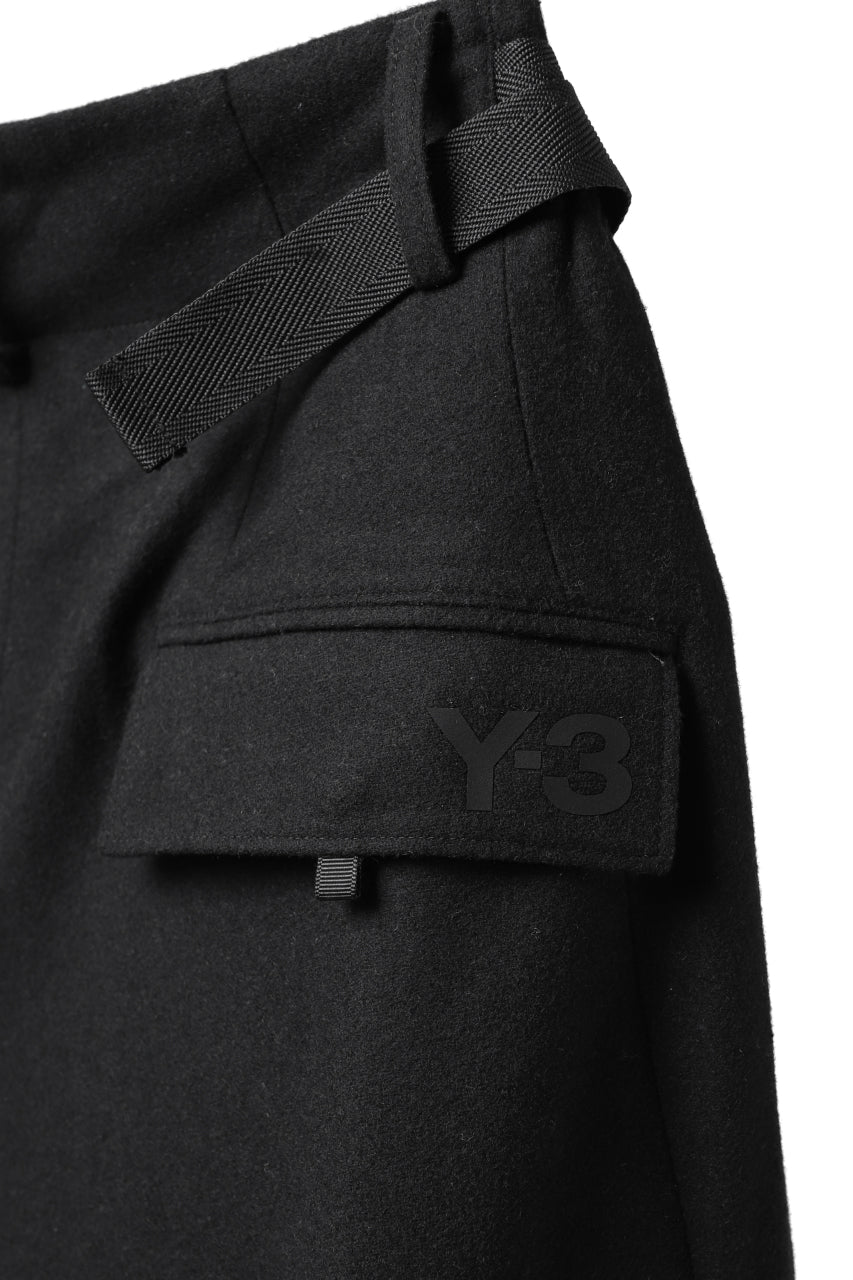 Y-3 Yohji Yamamoto CLASSIC CUFF PANTS / WOOL FLANNEL (BLACK)