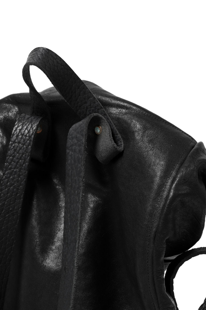 ierib roll top ruck sack #2 / Oiled Horse Leather (BLACK)
