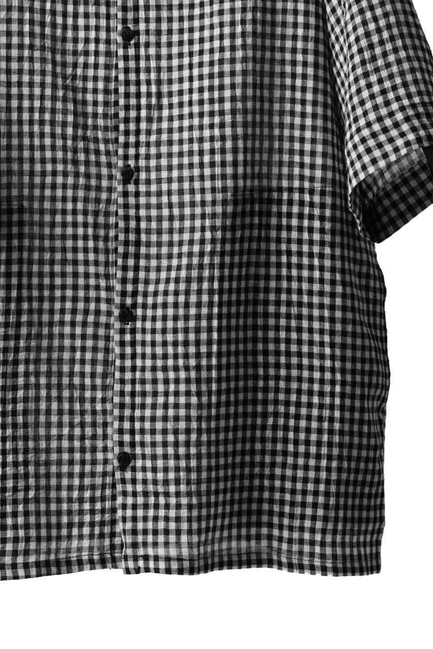 Load image into Gallery viewer, A.F ARTEFACT ROUND NECK CHECKED BIG SHIRT (BLACK x WHITE)