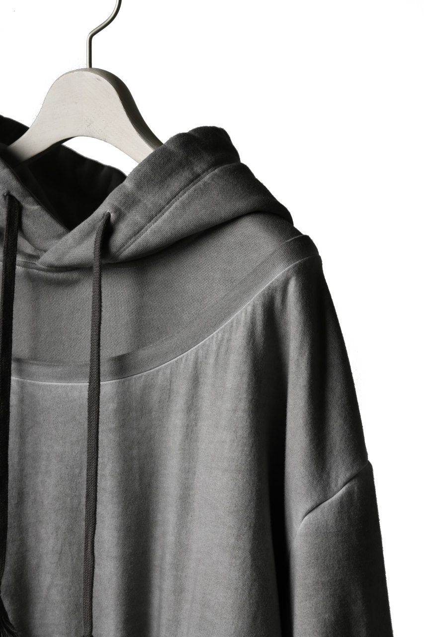 A.F ARTEFACT "BEHIND"DYEING LAYERED TEE HOODIE (GREY)